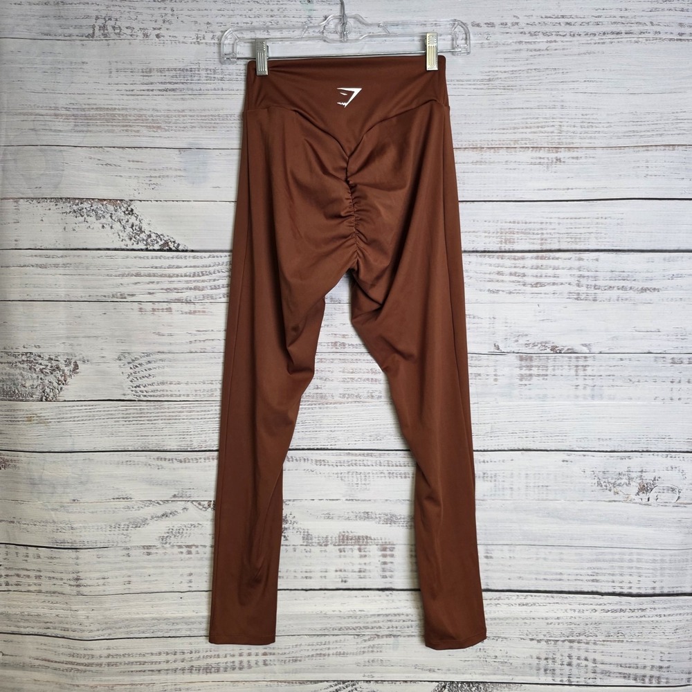Gymshark Power Regular Leggings Copper Brown Scrunch‎ Butt Womens Small Hi Rise